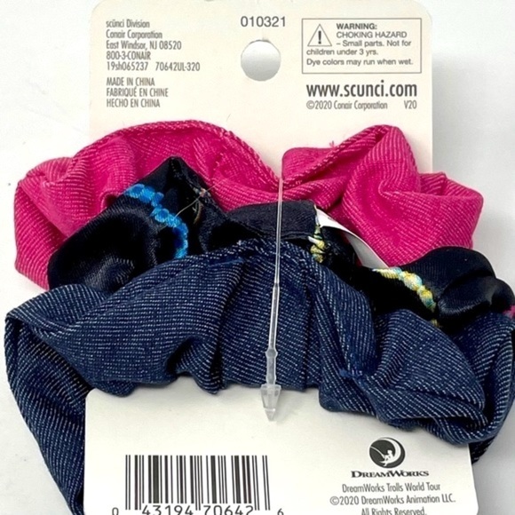 🌺 Scunci Dreamworks Trolls Bright Rainbow Retro Colorful Clips & Scrunchies - Picture 3 of 4